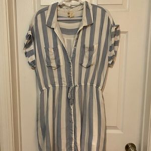Blue and White shirt dress